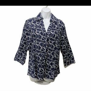 NWT Harve Benard Linen Blend Button Down Shirt L Long Sleeve Beachy Coastal 2140